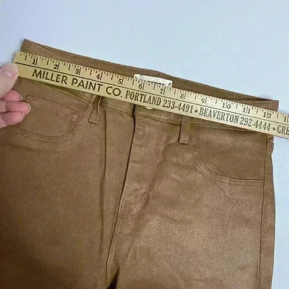 L'Agence Brown Marguerite Skinny High Rise Faux Leather Java Coated Jeans 25 - Picture 5 of 9
